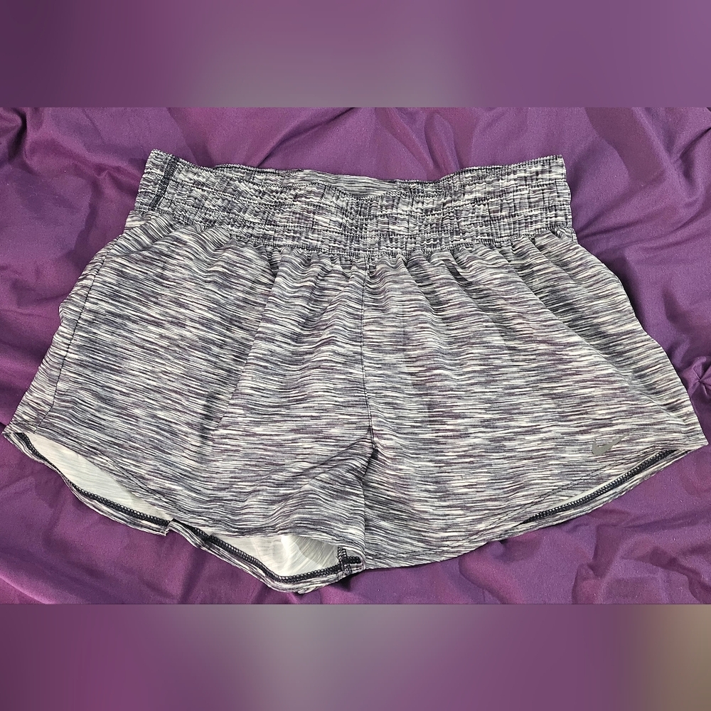 Gray Striped Athletic Shorts